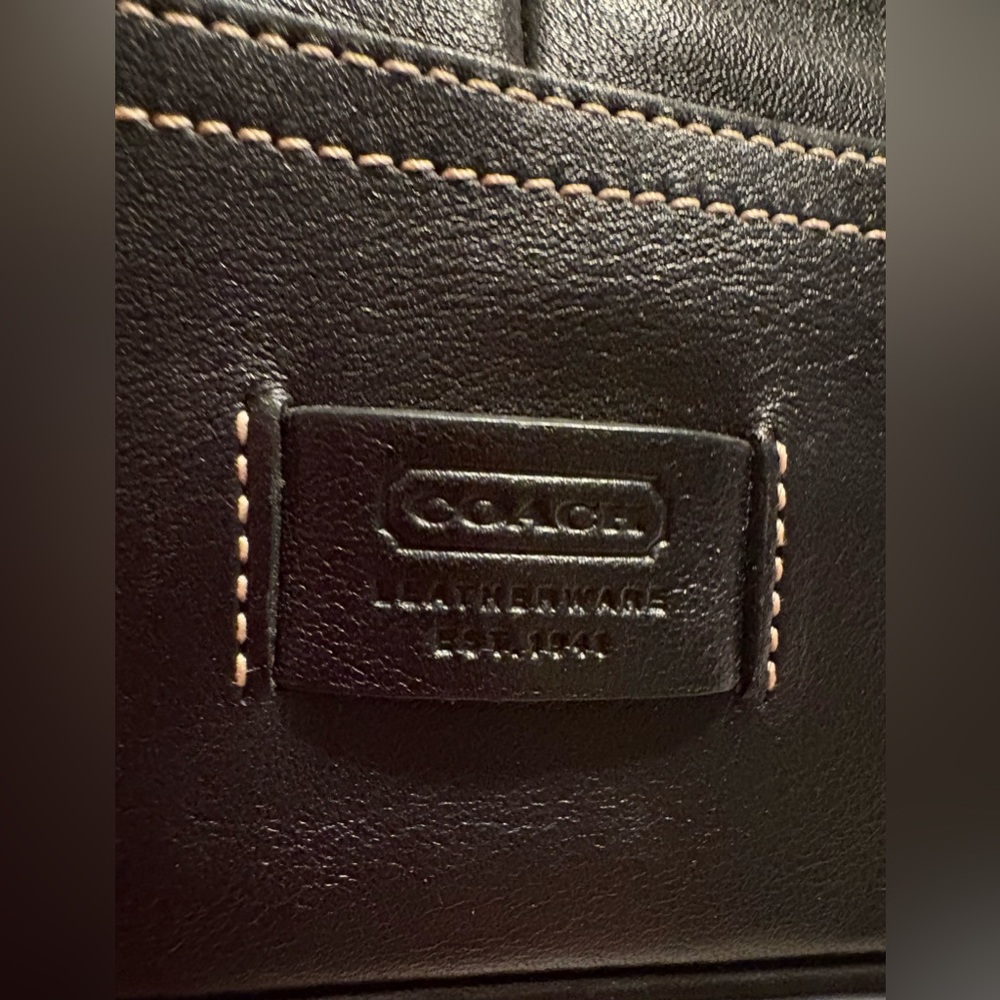 Coach Black Leather Tote Bag